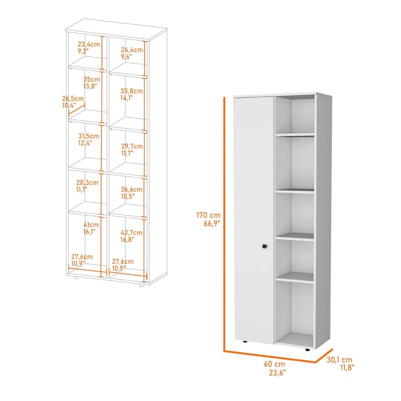 White 1-Door Multistorage Kitchen Pantry