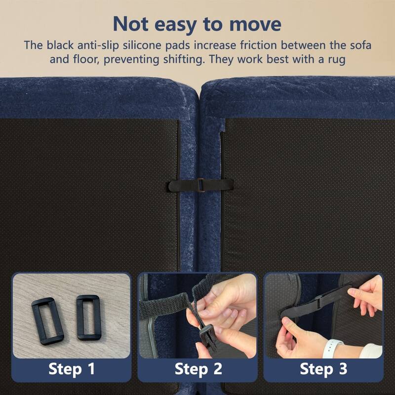 110.6" L-Shaped Velvet Sectional Boneless Sofa with Movable Ottoman