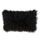 Mongolian Shaggy Faux Fur Throw Pillow - 12 x 20 - Black
