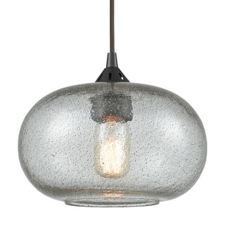 Elk Home Volace Oiled Bronze With Gray Speckled Glass 1 Light Pendant