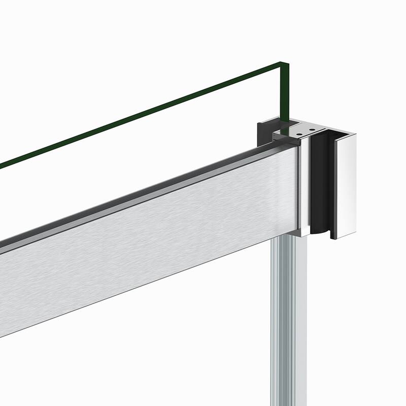 Spezia 68" W x 76" H Sliding Frameless Shower Door in Brushed Nickel