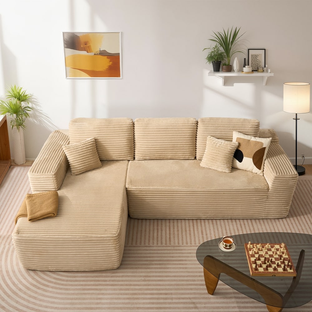 HOOOWOOO Modern L-shaped Modular Sectional Sofa with Chaise