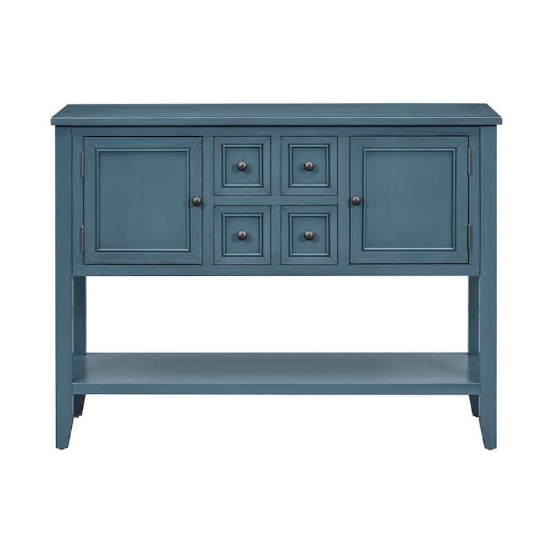 46 "W Modern Vintage Storage Dresser with Four Small Drawers and Bottom Shelf