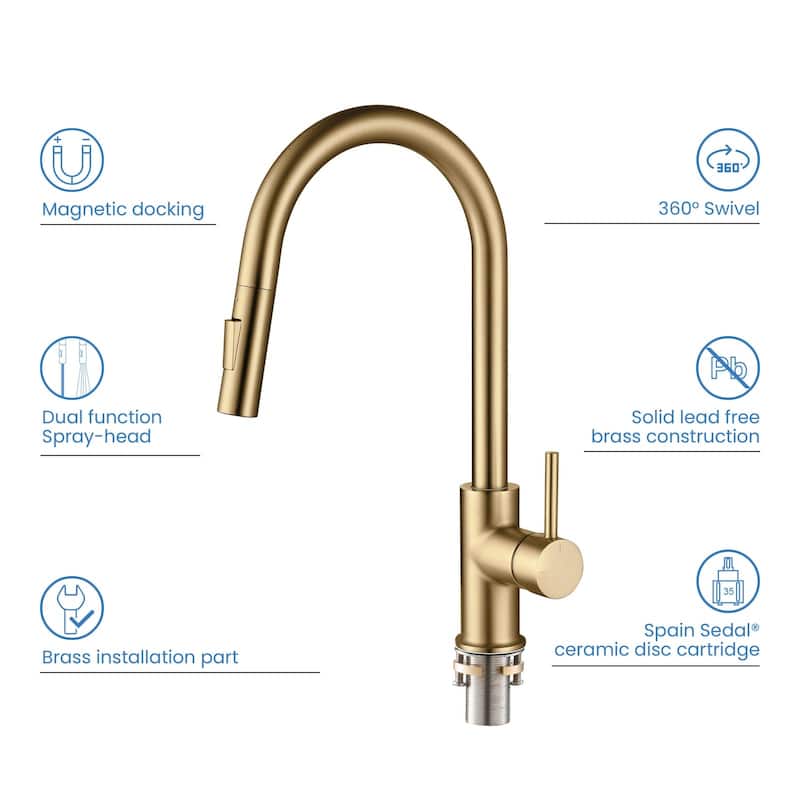 Circular Single Handle Pull Down Kitchen Faucet