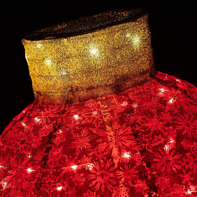 38" LED Twinkling Red Tinsel Ornament Outdoor Christmas Decoration