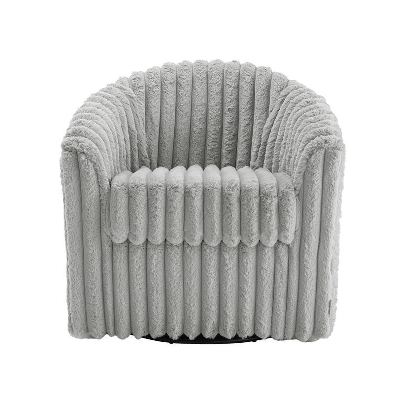 Modern Cotton Flannel Swivel Accent Chair Plush Barral Chair