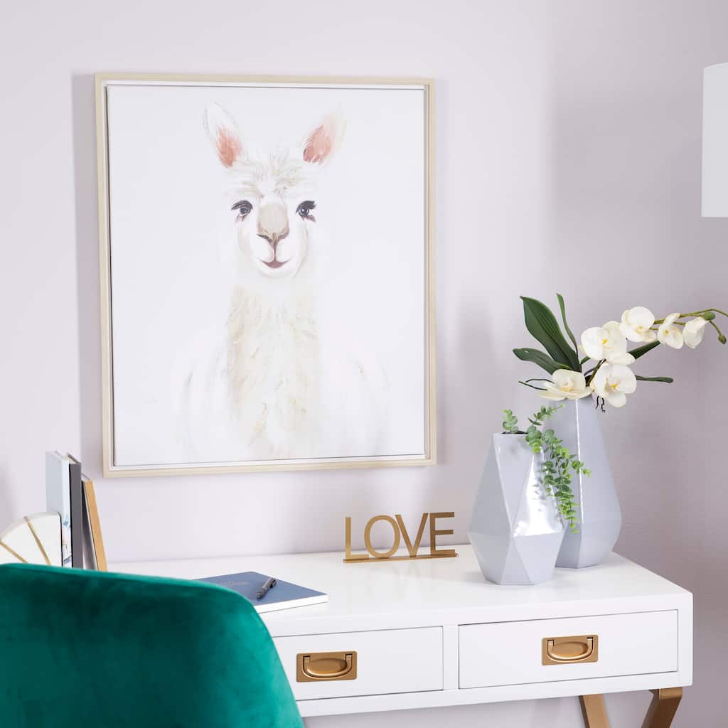 CosmoLiving by Cosmopolitan White Polystone French Country Framed Wall Art