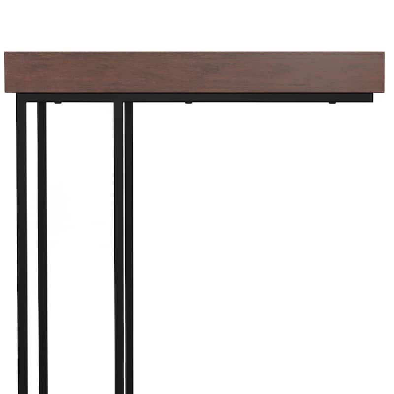 WYNDENHALL Matty SOLID MANGO WOOD & Metal 12" Wide Rectangle Industrial C Side Table - 18.1"W x 11.8" D x 25.2" H