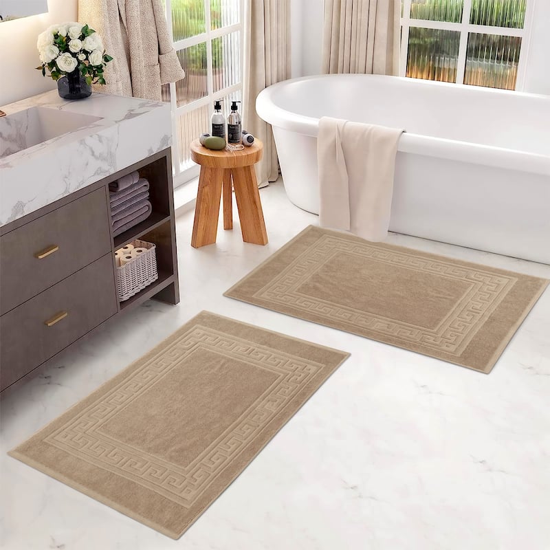 Superior Plush & Absorbent 900 GSM Cotton Bath Mat - (Set of 2) - Taupe