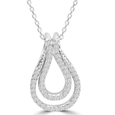 1/4Ct Diamond Everlong Knot Pendant White Gold & 18" Chain