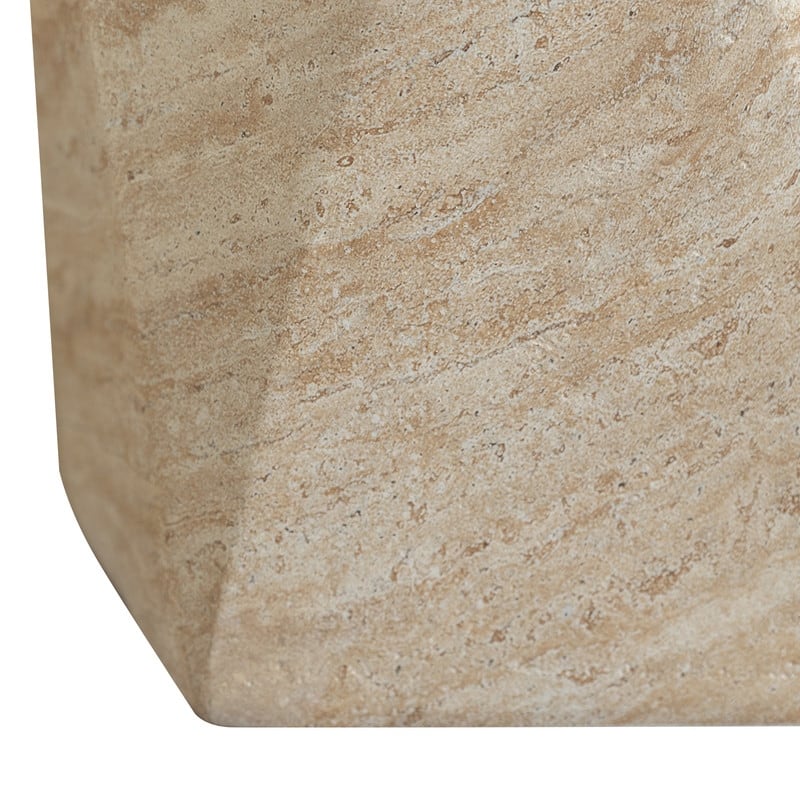 Nexovo Modern Geometric Side Table with Accent Painted Finish for Living Rooms, Bedroom, and Patios