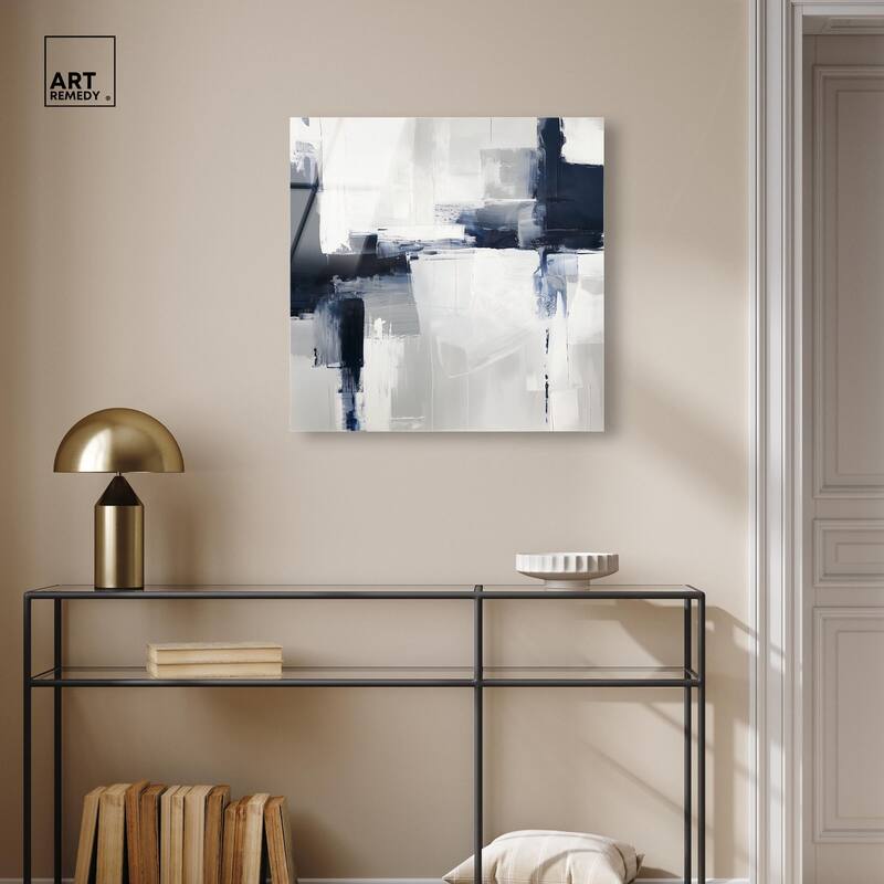 Blue Cascades on Still White Acrylic by Art Remedy, Ready to Hang