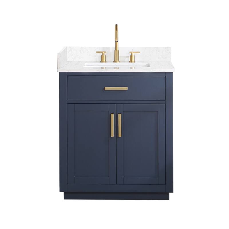 Altair Gavino Bath Vanity with Grain White Composite Stone Top, no Mirror