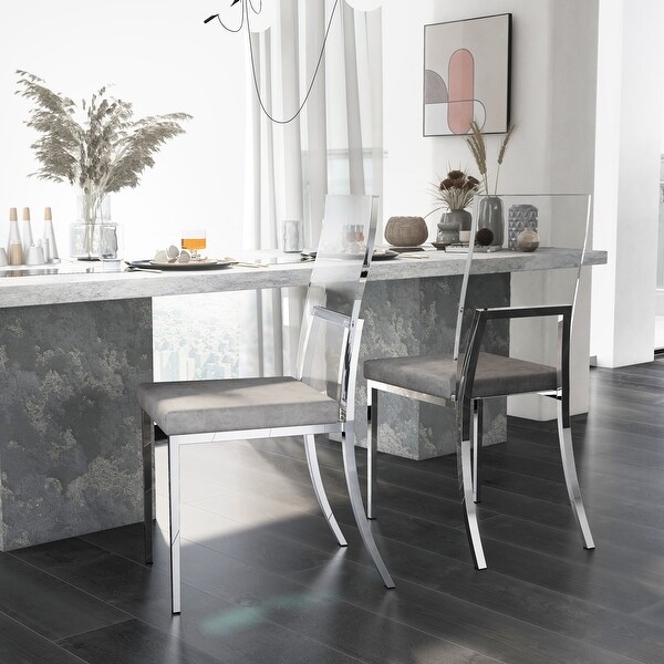 Acrylic and chrome dining chairs online