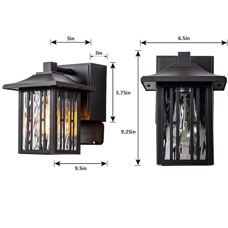 Bronze outdoor wall light with GFCI outlet