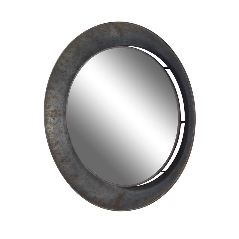 Metal Wall Mirror - Gray - Roche River Decor - 4"W x 35"L x 35"H