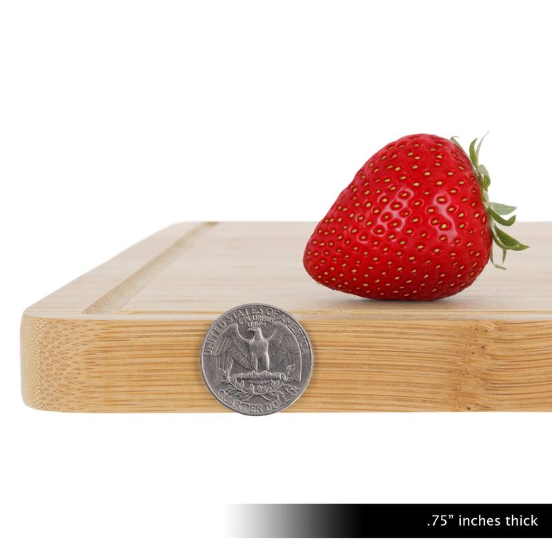 Extra-Large Bamboo Cutting Board - Eco-Friendly Thick Chopping and Serving Board by Classic Cuisine (Light Brown)