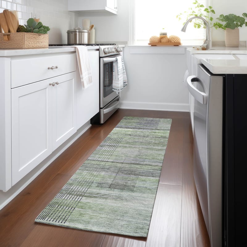 Machine Washable Indoor/ Outdoor Chantille Contemporary Imprints Rug