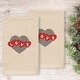preview thumbnail 2 of 4, Authentic Hotel and Spa Love Hearts Embroidered Luxury 100% Turkish Cotton Hand Towels (Set of 2)