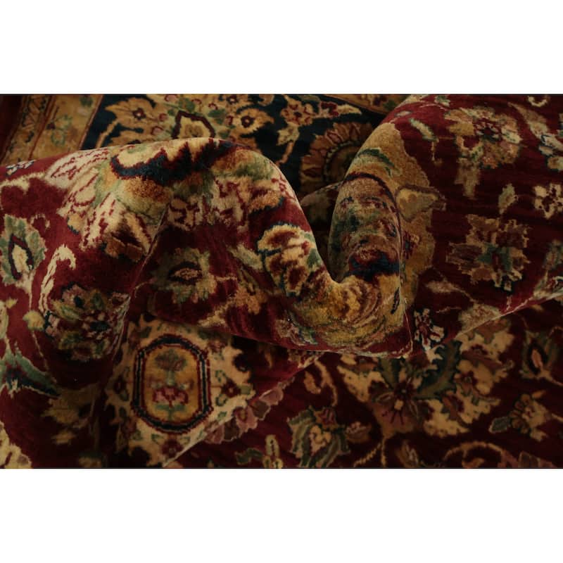 Hand Knotted Oriental 100% Wool Carpet Traditional All-Over Red Agra Area Rug - 10' 0'' X 8' 0''