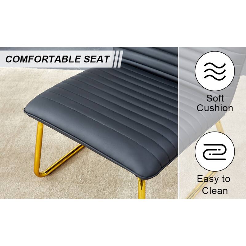 22 in.W Armless Sofa Chair with PU Backrest Paired with Metal Legs