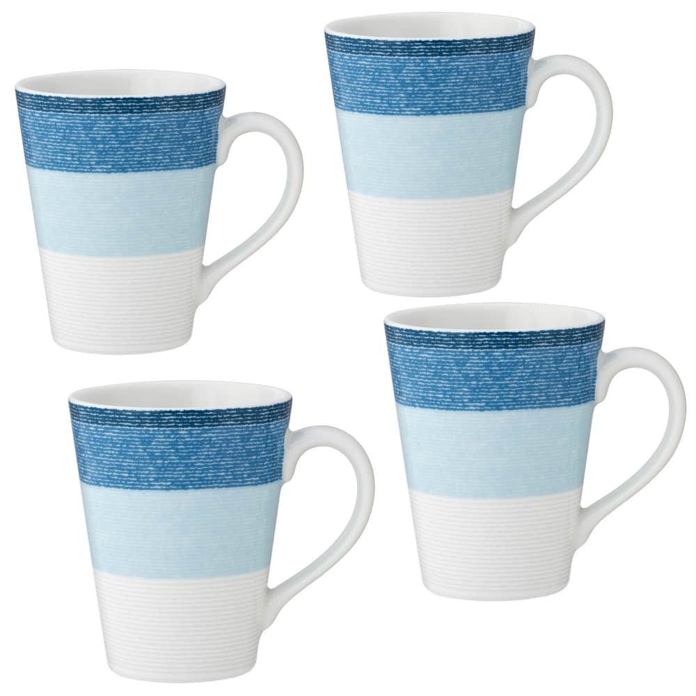 Noritake Colorscapes Layers Set Of 4 Mugs, 12 Oz.