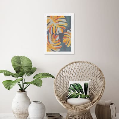Wynwood Studio 'Congo Leaves' Floral and Botanical Gray Wall Art Framed Print