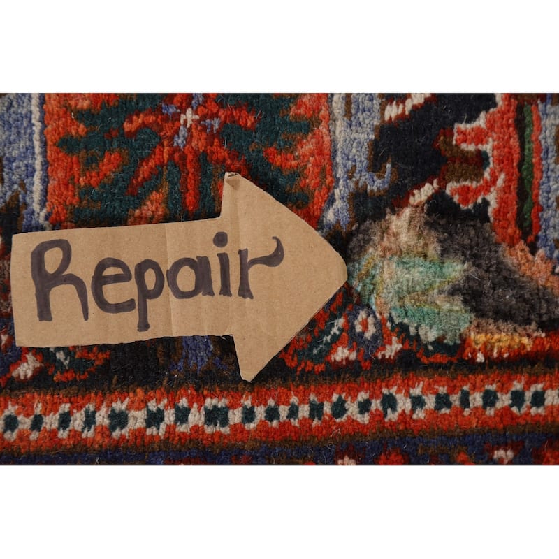 Hand Knotted Oriental 100% Wool Carpet Traditional Floral Red Heriz Area Rug - 13' 8'' X 9' 9''