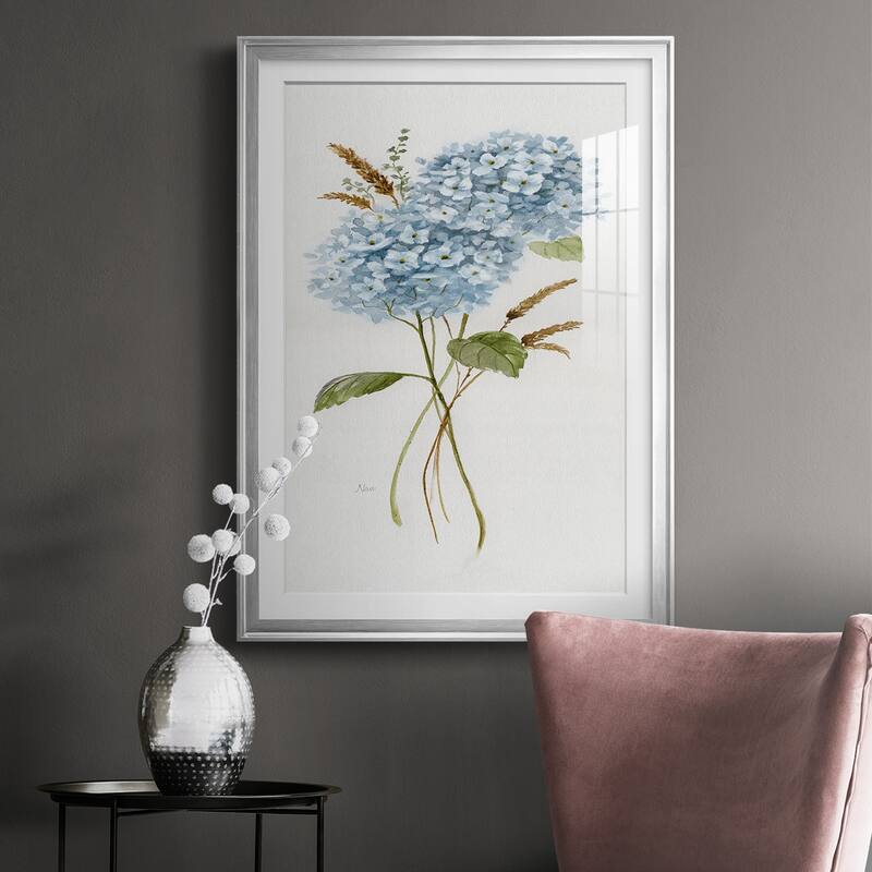 Petite Blue Hydrangea I Premium Framed Print - Ready to Hang
