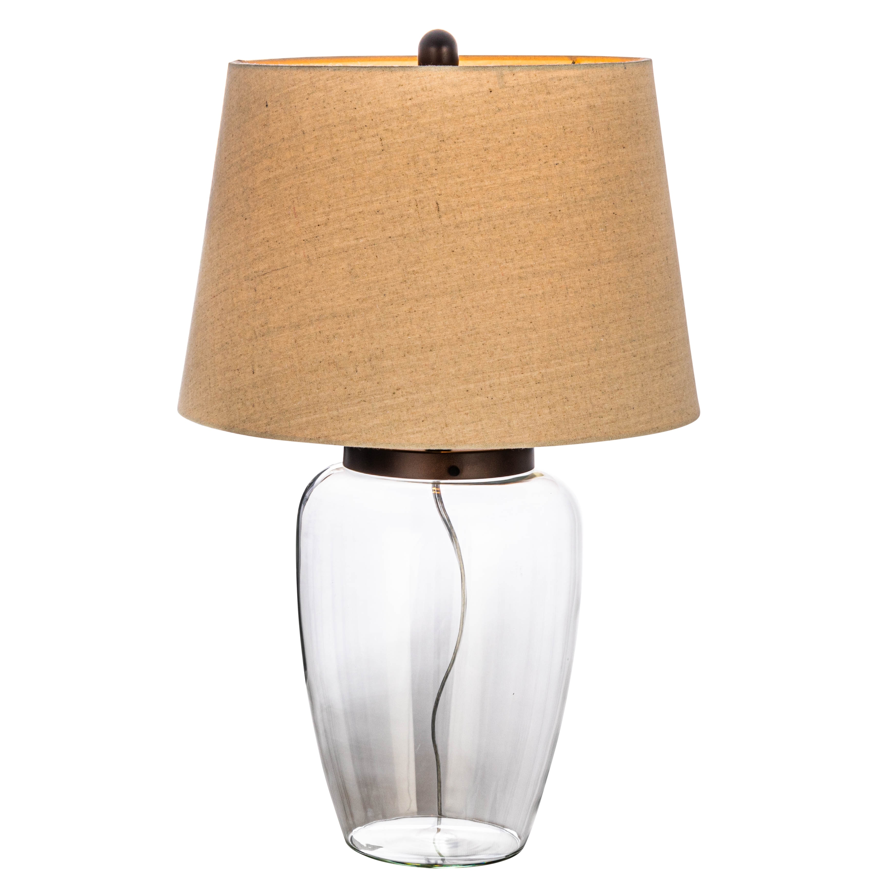 JONATHAN Y Carson Rechargeable Cordless 12.75-in Brass Gold LED Stick Table  Lamp with Glass Shade in the Table Lamps department at