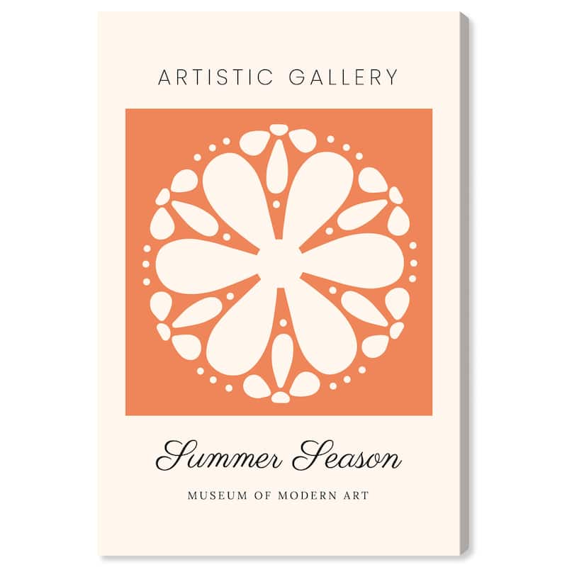 Wynwood Studio Canvas Advertising Artistic Gallery Summer Poster II Orange Modern & Contemporary Wall Art Canvas Print - 30 x 20