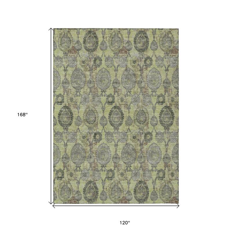 HomeRoots Damask Transitional Rectangle Outdoor Rug