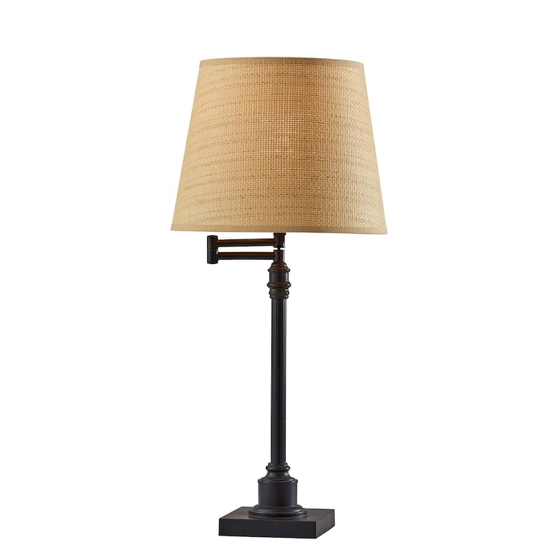 Dante Table Lamp- Natural Shade - Natural Woven Rattan