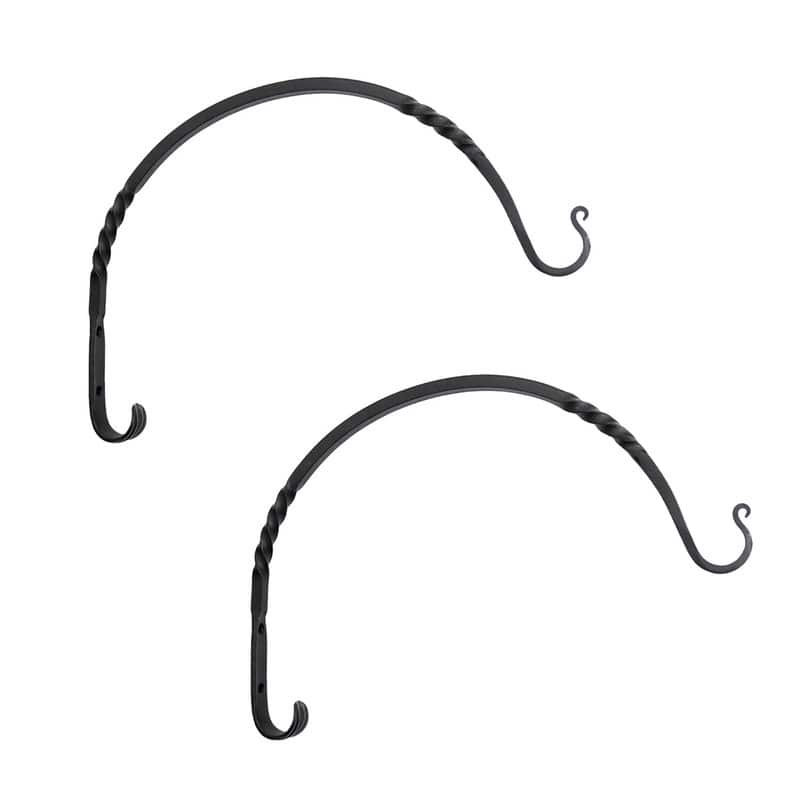 Achla Designs Set of 2 Heavy Duty Arc Wall Brackets, Black Powder Coat Finish