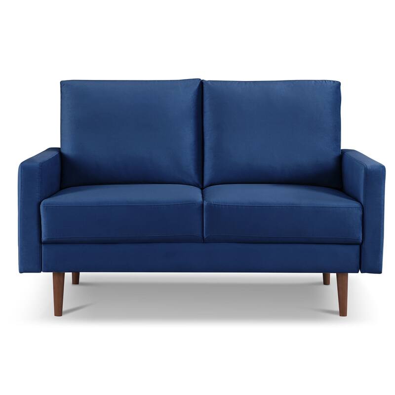 57 Inch Wide Upholstered Loveseat with Square Arms - N/A