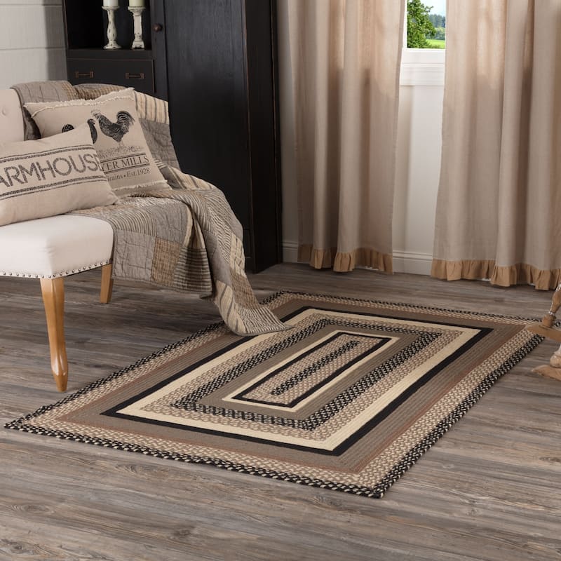 Sawyer Mill Charcoal Jute Rug Rect w/ Pad 48x72 - 48x72 - White