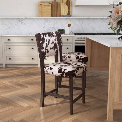 Holcombe Cow Print Counter Stool