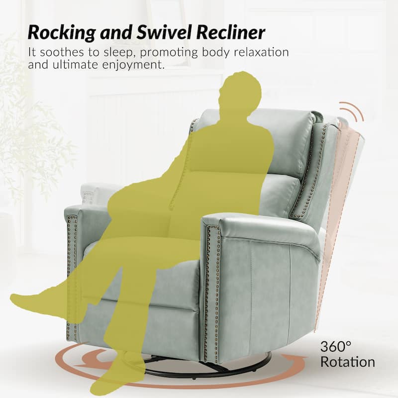 Tobias Traditional Swivel And Rocker Power Recliner by HULALA HOME