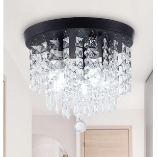 Modern 5-Light Sparkling Crystal Design Ceiling Flush Mount - Bed Bath ...