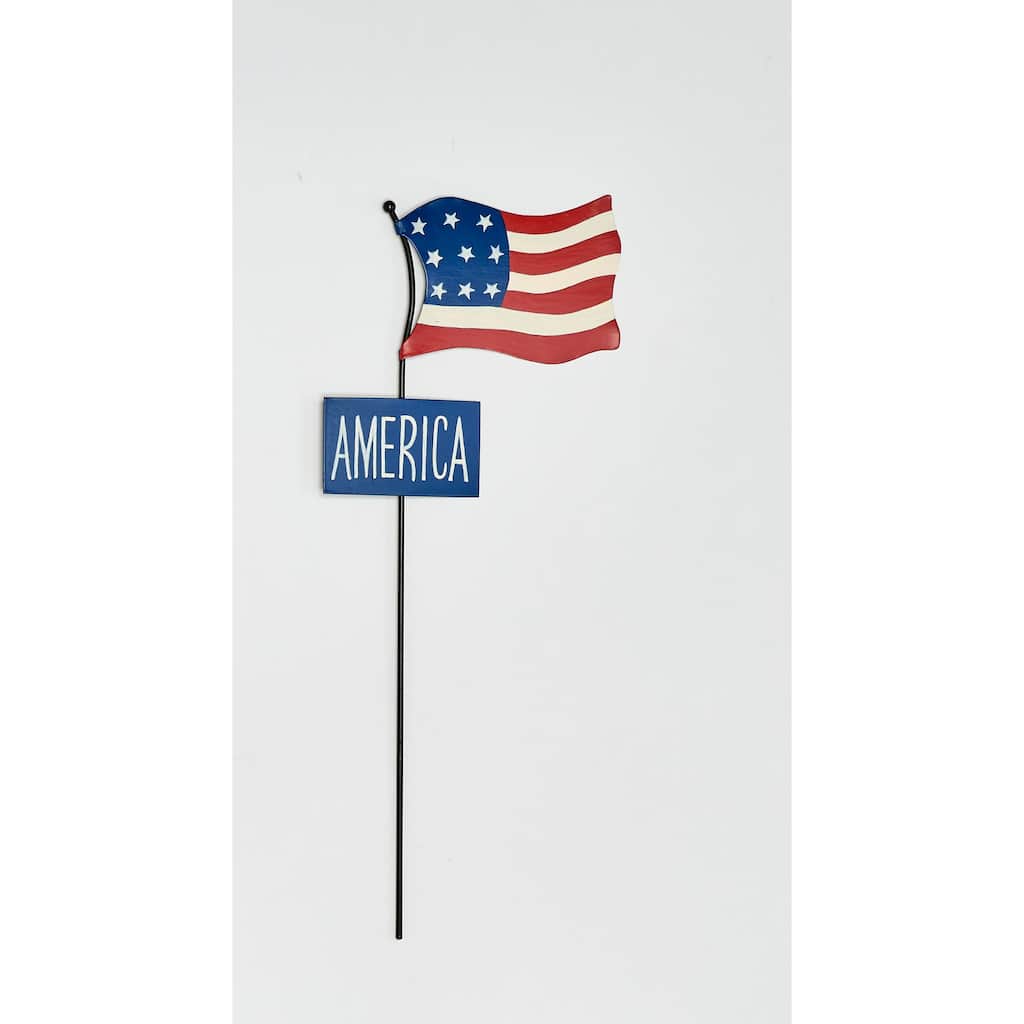 18" Metal Americana Flag Stake w/ Sign
