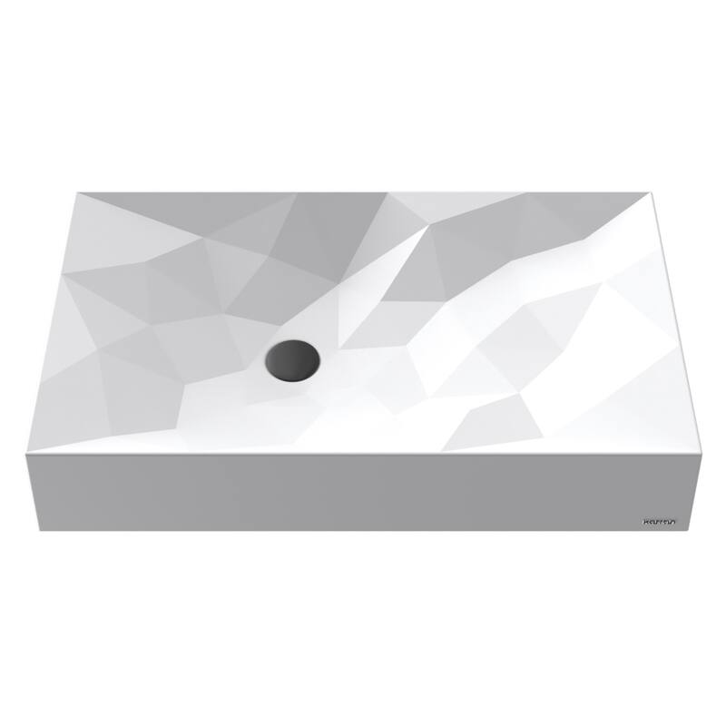 Karran Diamond Quartz 28 inch Bathroom Vessel Sink - White