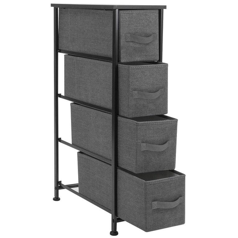 Narrow Dresser Tower with 4 Drawers - Vertical Storage for Bedroom