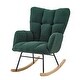preview thumbnail 24 of 51, Teddy Fabric Tufted Glider Rocking Chair with Metal Frame