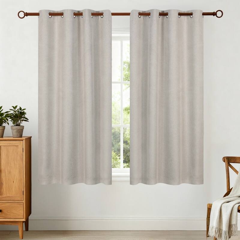 Superior Neal 100% Blackout Grommet Curtains, Set of 2 Panels