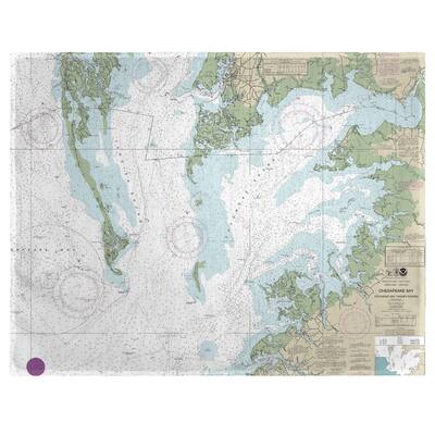 Chesapeake Bay - Pocomoke and Tangier Sounds, VA Nautical Map Place Mat Set of 4