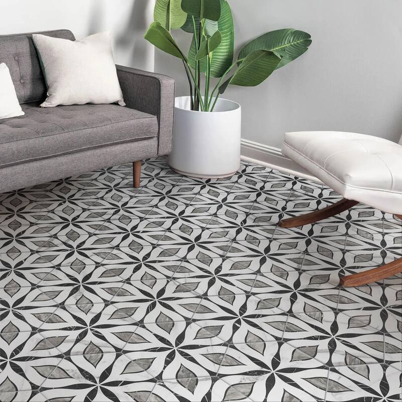 Merola Tile BioTech Hex Bardiglio Elazig 11" x 13" Porcelain Floor and Wall Tile