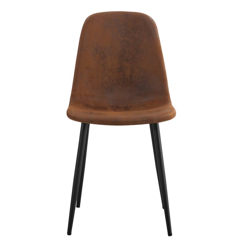 Dining Chairs,Suede Backrest and Metal Legs Combined Chairs,4 PCS