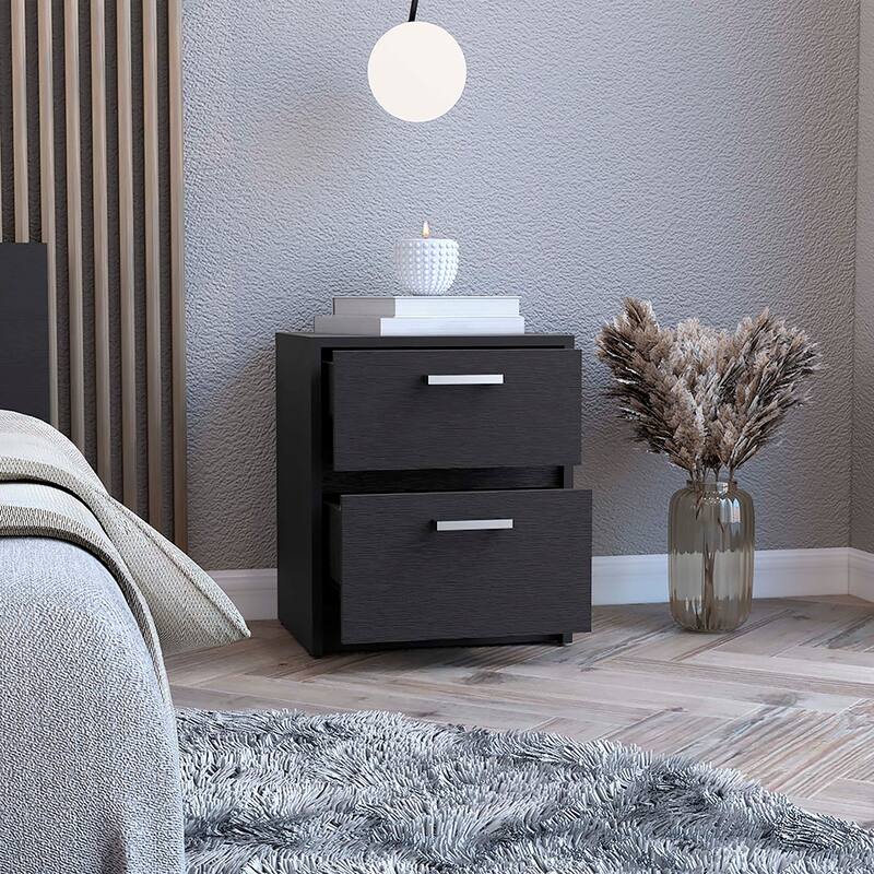 Nightstand Chequered,Two Drawes，for Living Room,and Dining Room