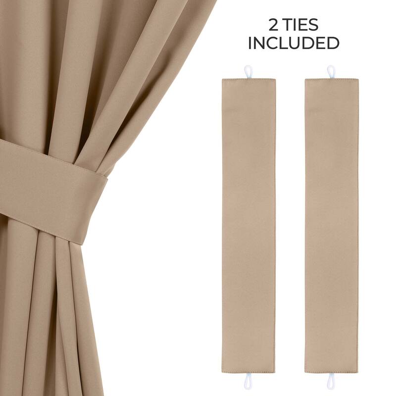 Superior Solid Machine Washable Room Darkening Grommet Blackout Curtains, Set of 2