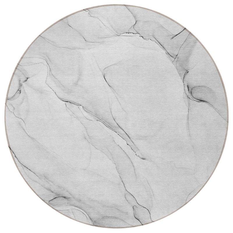 Altox Modern Art-Inspired Weather Resistant Versatile Elegance Round Outdoor Rug - 8' Round